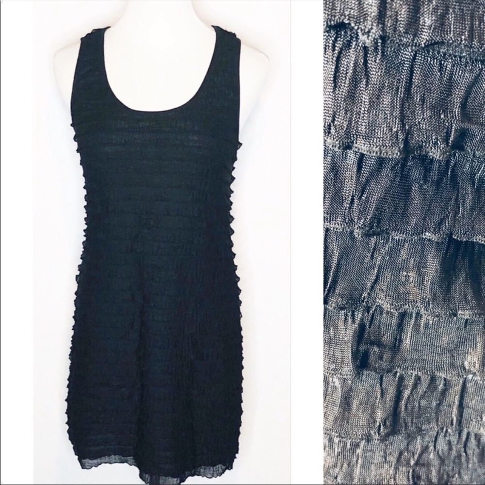 Free people lacy mesh‎ ruffle dress L